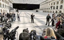 Ο Βλ. Πούτιν κατά τη χθεσινή συνέντευξη Τύπου στη Μόσχα.