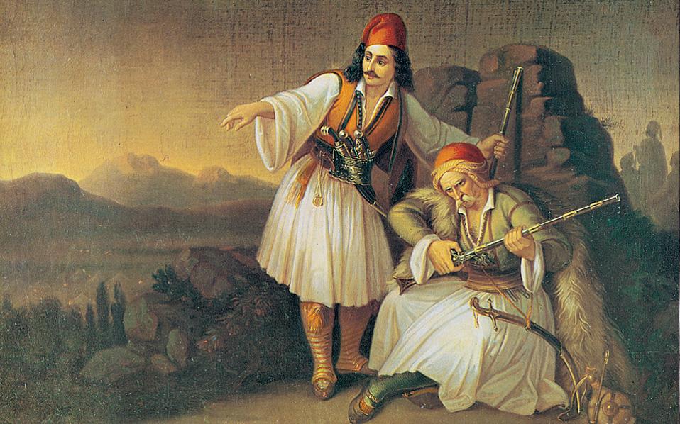 «Η ελληνική κοινωνία μπήκε στον Αγώνα της Ανεξαρτησίας του 1821 χωρίς τη δέουσα προετοιμασία. Κατά την άποψή μου, καλώς, με την προσθήκη ότι κάθε επιλογή έχει τα παρεπόμενά της», λέει ο ιστορικός Βασίλης Παναγιωτόπουλος. Στη φωτογραφία, «Το καραούλι» του Θ. Βρυζάκη. Συλλογή Κουτλίδη, Εθνική Πινακοθήκη.