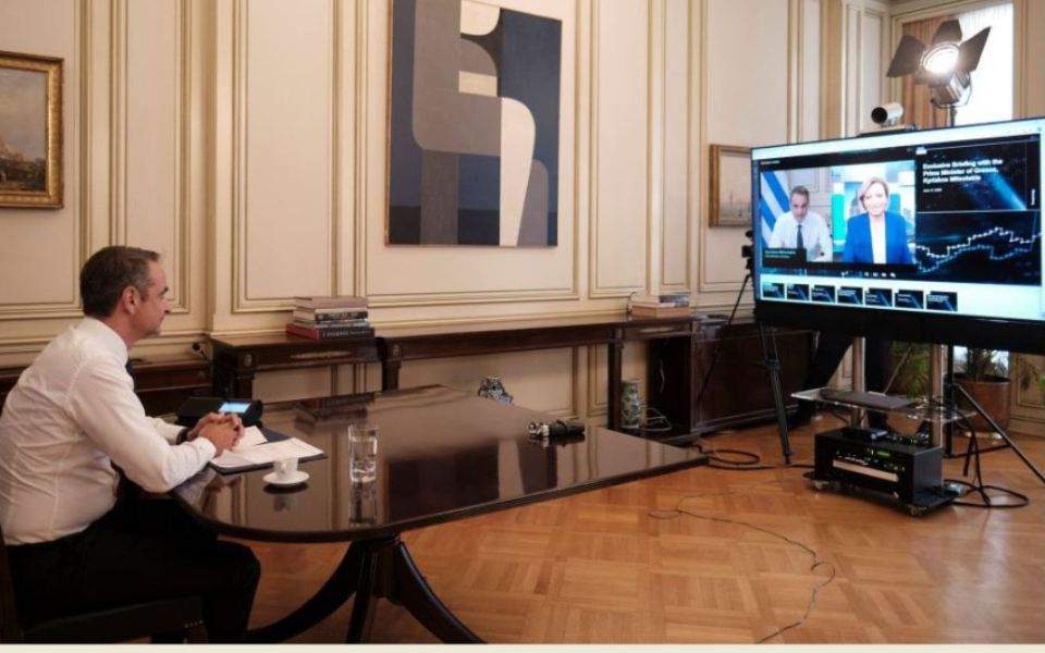 Μητσοτάκης στο Bloomberg: Ετος ισχυρής ανάπτυξης το 2021